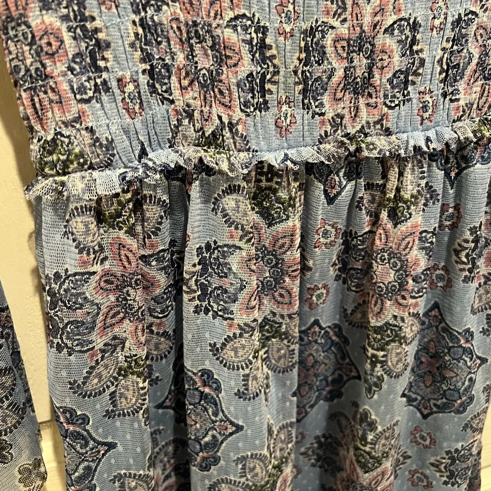 Floral Patterned Dress with Bell Sleeves‎